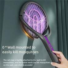 OBOVAY 6-In-1 Rechargeable Rotating Electric Mosquito Swatter With Telescopic Handle, Electric Mosquito Racket, Indoor Insect & Fly Killer, Mosquito Repellent Device, 1200mAh - Multicolor - View 6