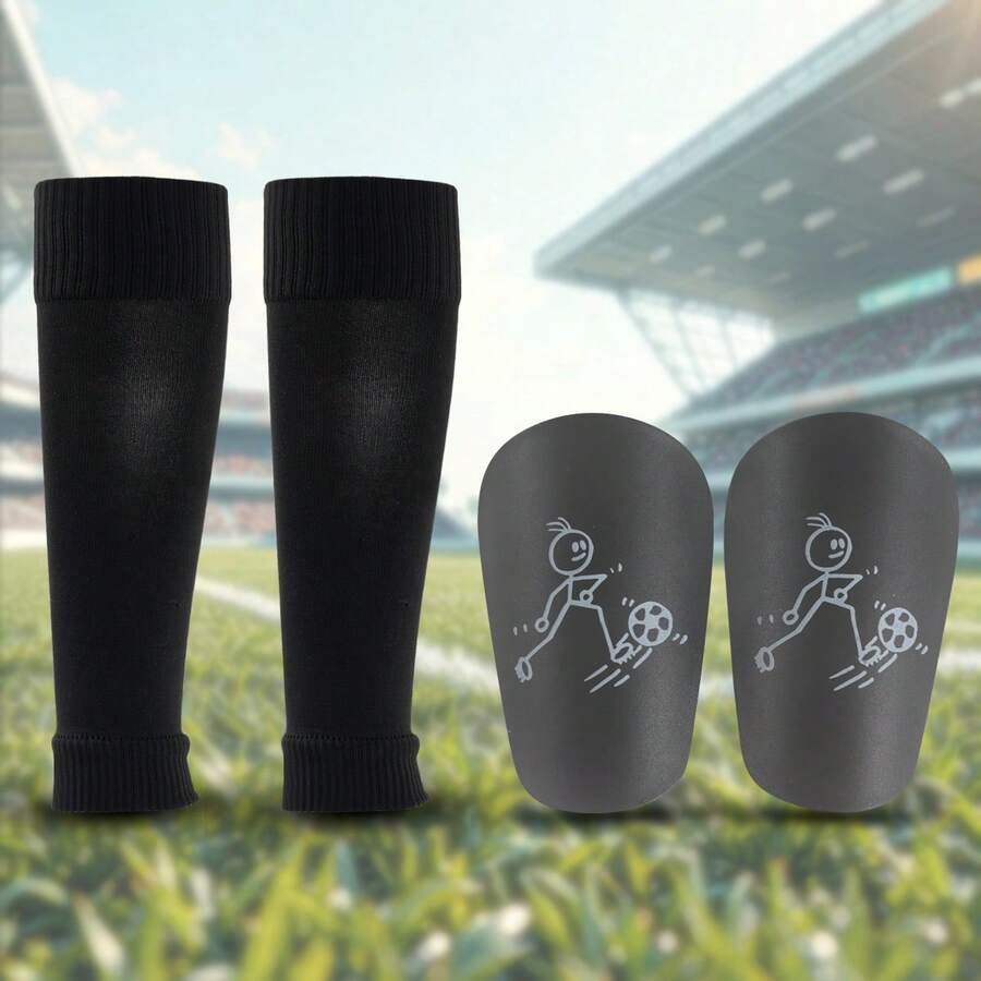 1 Set de equipo de carreras (Manga de pierna + Almohadilla de pierna), de tela tejida de alta calidad, envuelve efectivamente las piernas - Multicolor - Ver 1