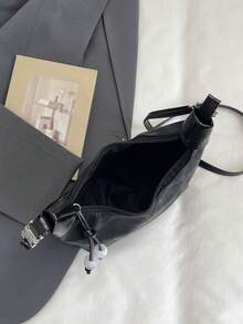 2026新款露背手提包，通勤小号单肩斜挎包，女士优雅设计 - 黑色 - 查看 4