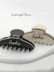 Pinza de pelo minimalista y elegante con nombre personalizado - Regalo para el Día de la Madre, Día de San Valentín, Graduación, Día del Maestro, Mejor regalo - Multicolor - Ver 6