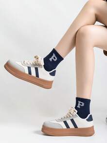 Alan Vincent 厚底休闲鞋 - 新款米色女士休闲鞋，厚底运动鞋，女士日常百搭乐福鞋，舒适时尚 - 米色 - 查看 7