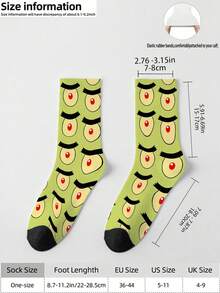 1双360度复活节男士袜子——趣味十足的卡通图案，柔软舒适，弹性极佳，这款时尚休闲街头嘻哈风360度袜子非常适合作为压缩袜、情人节袜或宽松的孕妇袜。 - 彩色 - 查看 6