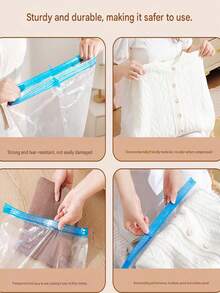 【时尚旅行衣橱】1个手卷真空收纳袋，告别打包烦恼！15个卷式旅行真空压缩袋（无需气泵）——节省80%空间，轻松整理衣物、内衣和旅行必备品 | 轻便、可重复使用、防水 - 透明款 - 查看 6