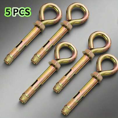 5pcs Concrete Expansion Anchors, For Eyebolt, M8 X 70mm Fasteners - Heavy Duty Galvanized Anti-Corrosion, Hex Head