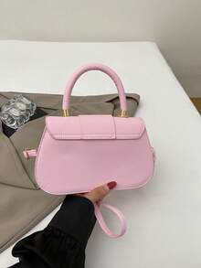 New Retro Small Square Bag, Niche Design Quality Crossbody Handbag, Minimalist Shoulder Bag For Women - Pink - View 9