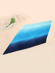 1条90厘米女士纯色褶皱围巾，女士头巾/方巾，发饰，发带，头巾，头巾，服装配饰，适合海滩、度假和日常生活，为您的造型增添亮点 - 藍色 - 查看 3