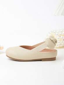 Girls' Summer New Gold Soft Bottom Casual Bow Flat Sandals, Fashion Closed Toe Breathable Comfortable Shoes - Apricot - View 7