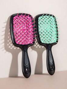 1pcs Hollow Comb Hollow Wide Tooth Comb Women Girls Scalp Massage Comb Hair Brush For Wet Or Dry Hair Detangling Hair Brush, Hollow Hair Comb For Scalp Massage And Hair Care Easy To Grip - Suitable For Men And Women, Back To School, Travel Holiday Essentials, Brushes, Edge Brush Hair Comb Hair, Detangling Brush, Comb, Slick Back Brush, Hairbrush, Hair Brush, Barber, Hairdressing Equipment, Hairdressing, Hair Brush, Brush Hair Brush Set, Comb Hair, Comb For Curls, Detangling Brush, Hair Brush For Women, Barbershop, Hairdressing Equipment - 米白色+粉紅色 - 查看 3
