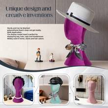 CHUAN SHANG Wig Head Stand Mannequin Head Hat Display Stand Velvet Wig Holder For Mask, Headdress, Necklace - View 5