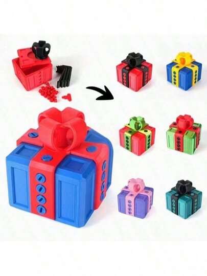 令人抓狂的带螺丝礼盒，3D打印超烦人礼盒，成人礼品卡现金益智盒，趣味20颗螺丝盒；令人抓狂的礼盒 - 空心3D打印恶作剧礼盒，带螺丝，创意硬币收纳盒，适用于节日、生日、圣诞节、情人节和趣味家居装饰，节日礼盒 | 塑料