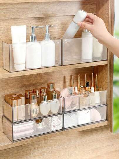1 chiếc tủ đựng đồ có gương, ngăn kéo đựng mỹ phẩm, giá treo đồ trang điểm, tủ trang điểm phòng tắm, thích hợp cho bàn làm việc, phòng khách, phòng ngủ, đựng mỹ phẩm, điều khiển từ xa, văn phòng phẩm, v.v.