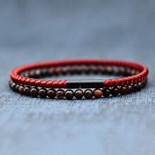 2pcs/Set Ultra-Thin 3mm Natural Stone Combination Bracelet, Minimalist Versatile Suitable For Boyfriend, Father, Student Graduation Gift - Bracelet Combination - View 12