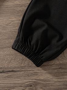 2件套女童休闲日常爱心印花短袖T恤和长裤套装，夏季 - 淡紫色 - 查看 9