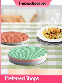 Heat Resistant Insulation Pad/Mat, Multi-Functional Silicone Insulation Pad, Microwave Oven Mat, Kitchen Trivet, Hot Plate Mat, Placemat, Suitable For Hot Pot Utensils, Bowls, Plates, Kitchen Countertop. Washable Silicone Mat - Multicolor - View 6