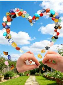 5-8毫米天然绿松石珠 - 30克/300克/多色碎石，不对称水晶宝石，用于DIY珠宝制作 - 手镯、耳环、项链工艺品 - 彩色 - 查看 2