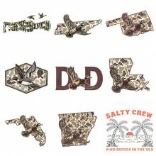 9PC DIY Iron On Transfers For Tshirts,  Duck Hunting Camouflage Pattern With State Outlines And Flying Ducks Featuring Realtree Style Designs And Salty Crew Sea Theme With Palm Trees And Sunset Motif Highlighting Outdoor And Coastal Adventures In A Bold Graphic Format , Easy Heat Transfer For Clothing, T-Shirts, Jeans, Backpacks, Hats & Pillows, Durable Washable Stickers Perfect For Casual Style, Ideal Gift For Women And Men. - 隨機風格 - 查看 2