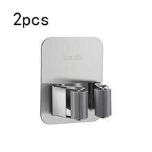 Stainless Steel Mop Clip, Mop Hanger, Bathroom Hook, No Drill Wall Mounted Hook Rack, Gray Mop Holder - Multicolor - View 7