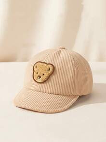 Autumn/Winter Baby Retro Cartoon Bear & Duck Brim Hat, Unisex Toddler Soft Brim Windproof Children Baseball Cap - 1PC - View 7