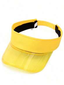 1 Pc Women's Hat, Summer New Transparent Wide Brim Visor Cap, Unisex Lightweight Breathable Outdoor Sports Commuter Women's Travel Holiday Shopping Sun Hat, Adjustable Solid Color Flat Top Hat, Suitable For Daily Use - 白色 - 查看 8