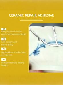 Ceramic Repair Kit, Gold Adhesive Deeply Bonds Broken Ceramics, Glass Cracks, Artistic Texture - A - View 10