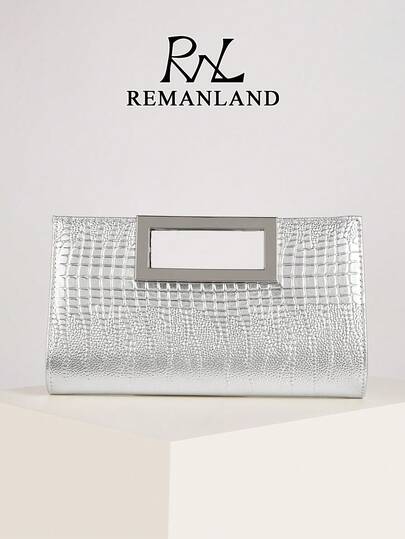 REMANLAND Embrague minimalista y elegante con textura de pulpo y hebilla cuadrada de metal, con líneas limpias, una textura refinada de pulpo, una hebilla cuadrada de metal estilizada y una silueta de sobre. Transición sin problemas de reuniones de oficina a cenas de negocios, equilibrando el profesionalismo con un sutil lujo para la elegancia cotidiana. Es el mejor regalo para mujeres