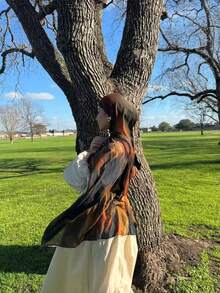 1 pieza Pañuelo para la cabeza con estampado de flores y mármol en estilo bohemio, de estilo callejero casual y fashionable, adecuado para uso diario en todas las estaciones - Multicolor - Ver 6