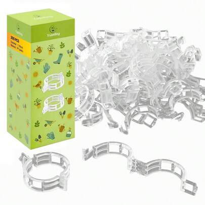 Plant Support Clips Plastic Tomato Clips Plant Clips For Climbing Plants Clear Grape Tomato Vine Trellis Clips For Garden Vegetables Plants Flower Grow Fixing (200, White)