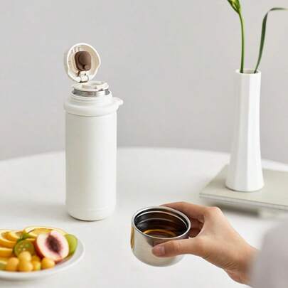 Stainless Steel Vacuum Insulated Water Bottle - Portable Leak-Proof , With Stainless Steel Lid And Carrying Strap, Minimalist Wide Mouth Design, Long-Lasting Insulation For Office, Travel And Daily Use