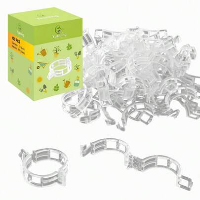 Plant Support Clips Plastic Tomato Clips Plant Clips For Climbing Plants Clear Grape Tomato Vine Trellis Clips For Garden Vegetables Plants Flower Grow Fixing (100, White)