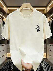 1pc Tween Boy Graphic Print Short Sleeve T-Shirt, Student Youth Clothing, Summer Gift For Kids - Apricot - View 4
