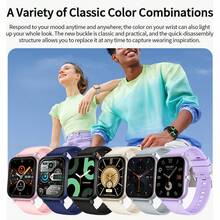 这款全新智能手表配备1.83英寸大屏幕，支持音乐播放、无线通话和提醒功能，是完美的节日礼物之选。 - 彩色 - 查看 3