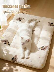 Thảm lót giường cho thú cưng in hình chó hoạt hình, dành cho chó mèo và các động vật nhỏ, mềm mại, êm ái, thích hợp cho mùa xuân hè, có thể giặt, hai mặt, dùng được cho mọi mùa, dùng cho lồng hoặc giường sofa. - Nhiều màu - Xem 1