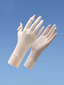 Women's Summer Outdoor UV Protection Gloves, Thin Breathable Mesh Fingerless Gloves, Anti-Slip Touchscreen Gloves For Cycling - Sunscreen Gloves - View 7