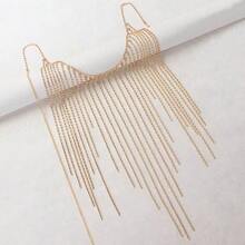 1条镀金水晶水钻长流苏腰链/身体链 - 金色 - 查看 3