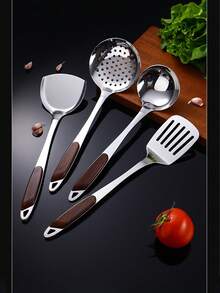 4pcs/6pcs Imitation Peachwood Kitchen Utensil Set, Non-Stick Spatula, Spoon, Ladle, Cooking Tools For Home Use - Silver - View 7