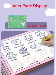 Reusable Children's Simple Drawing Primer, Line Practice Book, Wipe-Clean Calligraphy Notebook, Learning Drawing Book - Multicolor - View 6