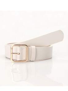 1条女士PU腰带，方形扣，日常穿着，可搭配裤子和裙子，适合万圣节、夏季、上学、秋季等场合。 - A - 查看 11