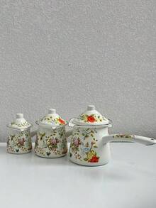 Bộ ấm pha cà phê 3 món họa tiết hoa, thích hợp để pha cà phê và các loại đồ uống kiểu Ả Rập tại nhà, nhà bếp, khi cắm trại và khám phá vùng tuyết. Một bộ ấm pha cà phê di động, món quà tuyệt vời dành cho gia đình và bạn bè. - Nhiều màu - Xem 10