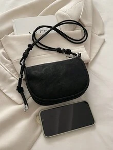 Mini Lychee Texture Crossbody Bag For Women, New Stylish Compact Daily Versatile Shoulder Bag - Black - View 3