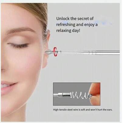 A Set Of 10 Pieces Of Stainless Steel Tools For Removing Earwax - Spiral Rotating Earwax Remover, Easy To Use For Personal Hygiene