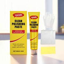 金属抛光膏，家用厨房炉灶不锈钢清洁、去污、翻新、增亮 - 1set - 查看 11