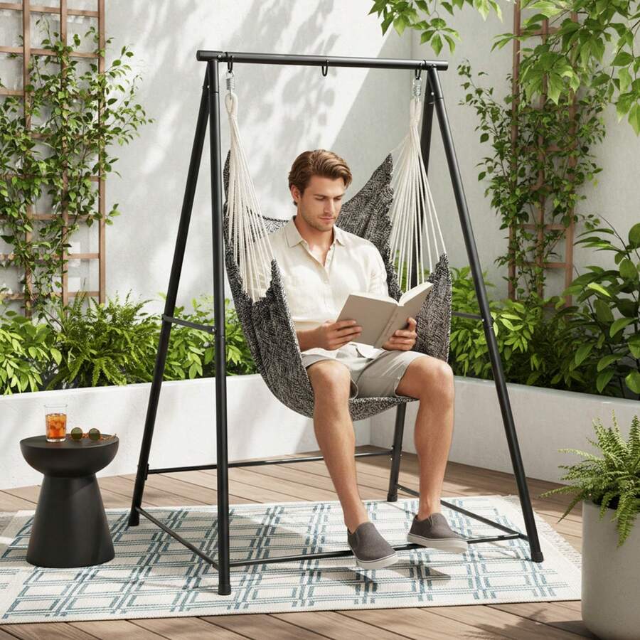 Hammock Chair Stand With Swing Chair, 112*113*180CM - C - View 1