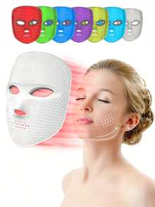 7-In-1 Facial Care Beauty Device, 7-Color LED Facial Care Tool, Automatic Cycling Facial Care Instrument, 7 Working Modes, Designed For Facial Beauty, Built-In 400mAh Rechargeable Battery, Fragrance-Free Portable + Adjustable Elastic Band, Suitable For Home And Travel, Perfect Gift For Mother And Friends - Multicolor - View 15
