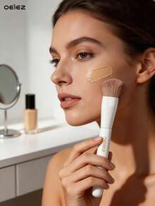 OEIEZ Large Size Powder Brush - Soft Multifunctional Makeup Brush For Buffing, Blending And Buildable Coverage - Crafted With Synthetic Bristles For Seamless, Flawless Makeup Application - Multicolor - View 11