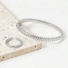 一套树叶手链和戒指，时尚礼物，适合女性在度假、宴会、派对和其他场合佩戴。 - 彩色 - 查看 3