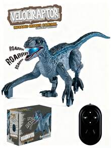 1pc Remote Control Dinosaur Toy, Realistic Dinosaur Toy For 3-5 Years, 5-7 Years, 8-12 Years, 10-12 Years Old Children, 2.4GHz RC Velociraptor Dinosaur Robot Toy With Walking Function, Realistic Sound, Demo Mode, Suitable For Jurassic Christmas Gifts, For Boys, For Children 3+ Years Old - Multicolor - View 14
