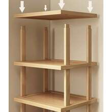 1pc Multi-Tier Shoe Rack, Stackable Small Shoe Organizer Shelf For Entryway, Closet And Hallway, Suitable For Dorm And Foyer, Wooden Shoe Rack - Multicolor - View 3