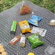 1 Outdoor Simple Checkered Picnic Mat, Lawn Outing Tablecloth, Moisture-Proof Cotton And Linen Picnic Mat - A - View 16