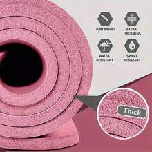 1 pièce Tapis de yoga épais antidérapant - Tapis d'exercice amortissant avec sangle, convient pour le yoga, le fitness et la danse, idéal pour les amateurs de yoga et les passionnés de fitness, applicable pour les entraînements en extérieur, à la maison et en studio - Multicolore - Voir 6