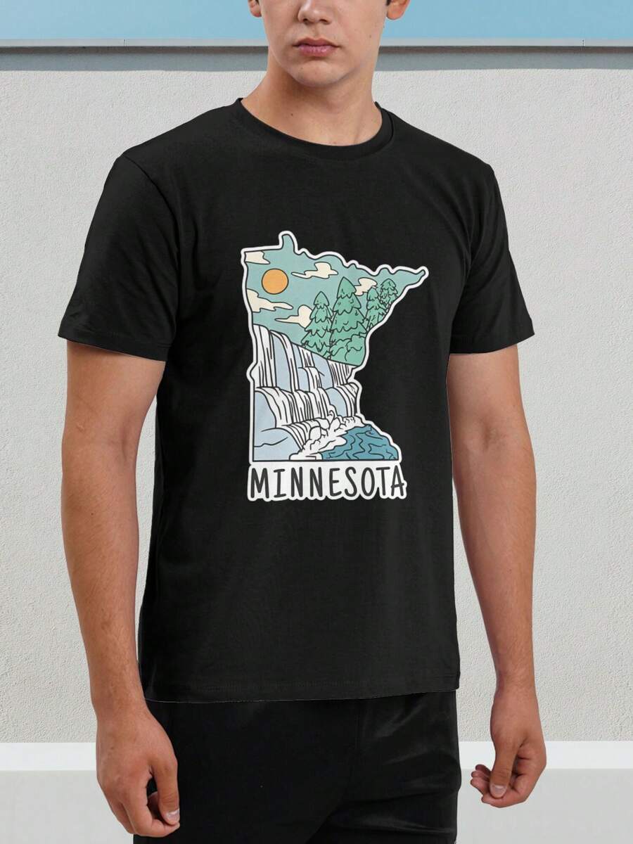 Same Style For Men And Women. A Loose-Fit Men's T-Shirt With The State Of Minnesota Logo, Suitable For All Seasons, With A Round Neck, Perfect For Casual Wear.It Features A Vintage Pattern And A Washed Texture.SummertopssummerclothesgraphicteeswomenmuseravacationoutfitswomensummeroutfitsforwomencluboutfitsforwomenspringbreakoutfitsmensclothesgraphicteesmenfunnyshirtsSumwonmenbadbunnysuperbowlfunnytshirtvintagetshirtsy2kclothesmencouplematchingoutfitsvacationanimeshirtsmensummertopssummerclothesgraphicteeswomenmuseravacationoutfitswomensummeroutfitsforwomencluboutfitsforwomenspringbreakoutfitsmensclothesgraphicteesmenfunnyshirtsSumwonmenbadbunnysuperbowlfunnytshirtvintagetshirtsy2kclothesmencouplematchingoutfitsvacationanimeshirtsmen AUNP - 黑色 - 查看 1